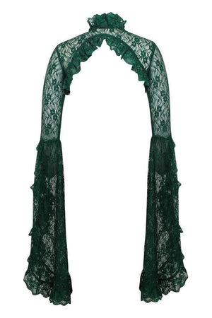 Dark Green Lace Shrug Bolero Jacket