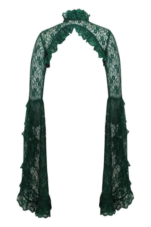 Dark Green Lace Shrug Bolero Jacket