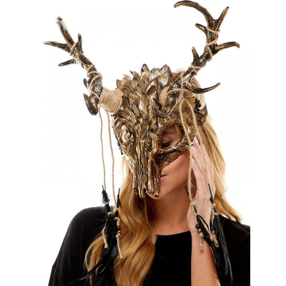 Gold Deer Skull Headpiece