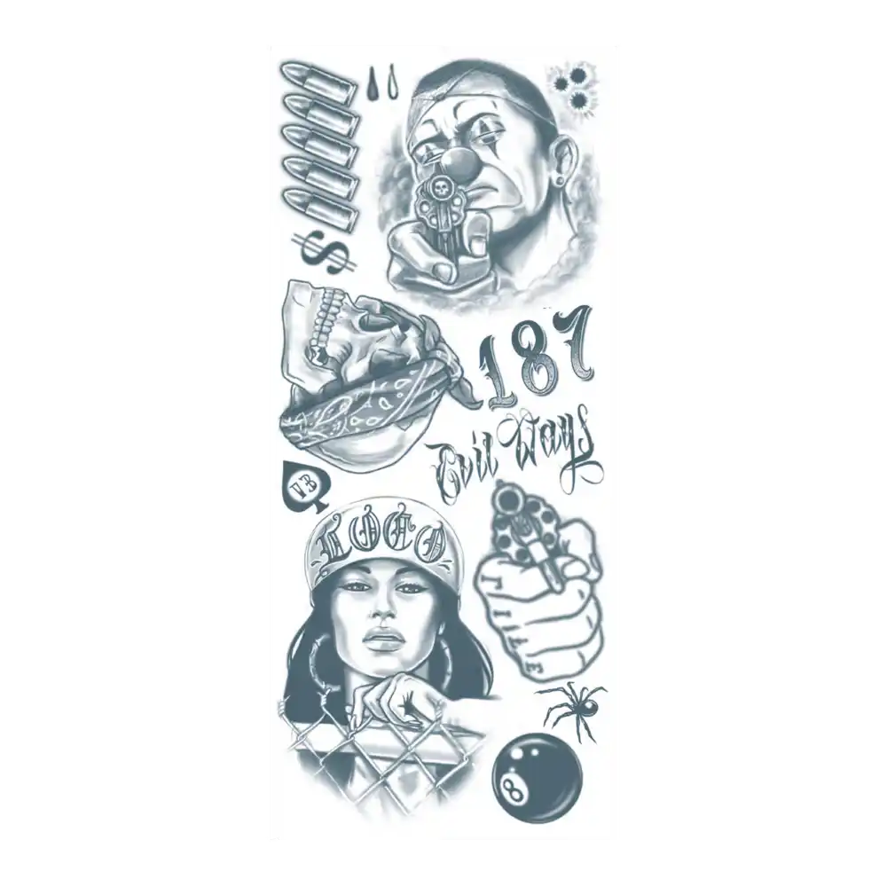 Prison Thug | Temporary Tattoos