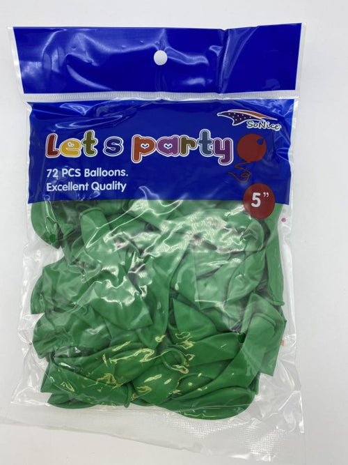 5" Latex Balloons 72pcs/bag | Emerald