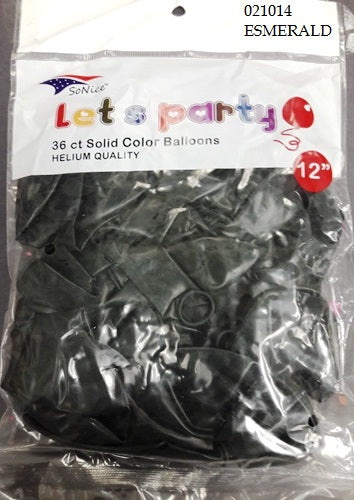 12" Latex Balloons 36pcs/bag | Emerald Green