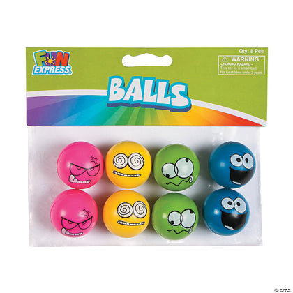 Emoji Bouncing Balls 8pc