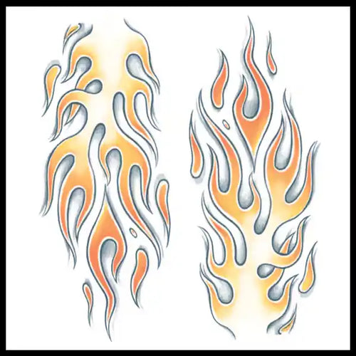 Extra Large  Flames | Temporary Tattoos