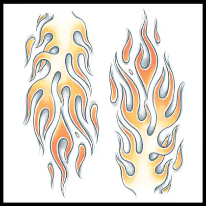 Extra Large  Flames | Temporary Tattoos