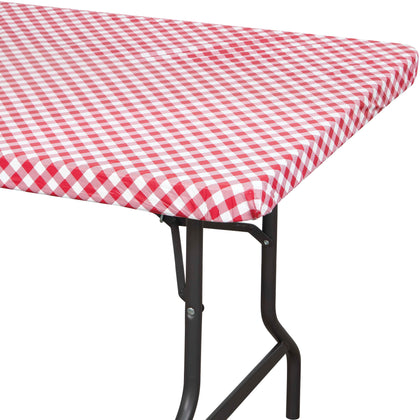 Red Gingham Plastic Table Cover Stay Put | General Entertaining