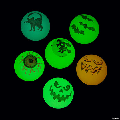 Glow-in-the-Dark Halloween Bouncy Balls 6ct