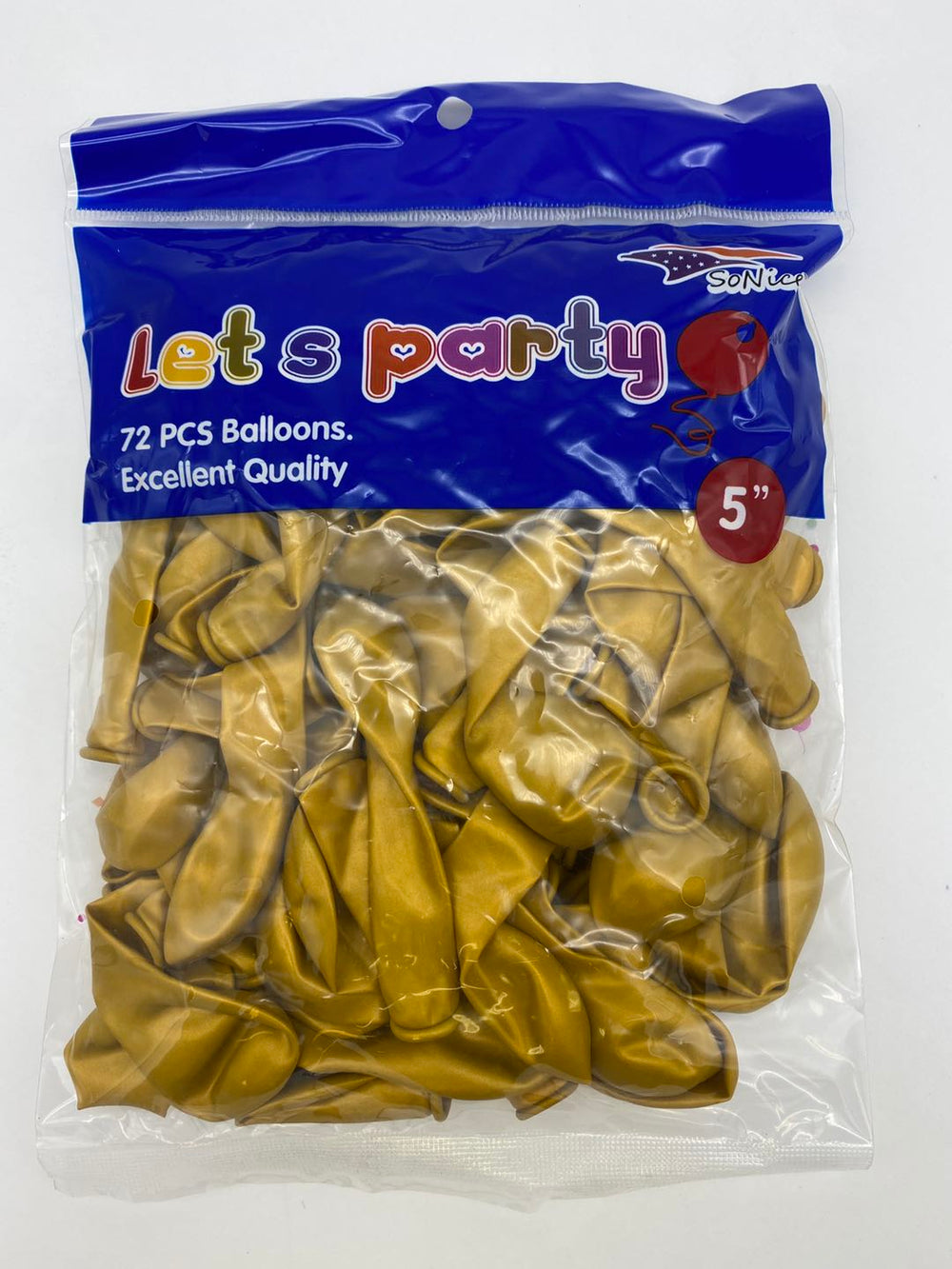 5" Latex Balloons 72pcs/bag | Gold