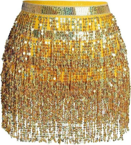 gold fringe skirt