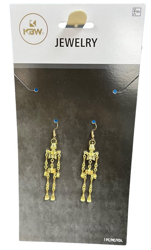 Gold Skeleton Earrings