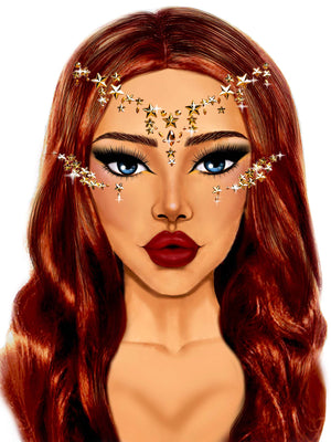 Gold Star Sign Face Jewels