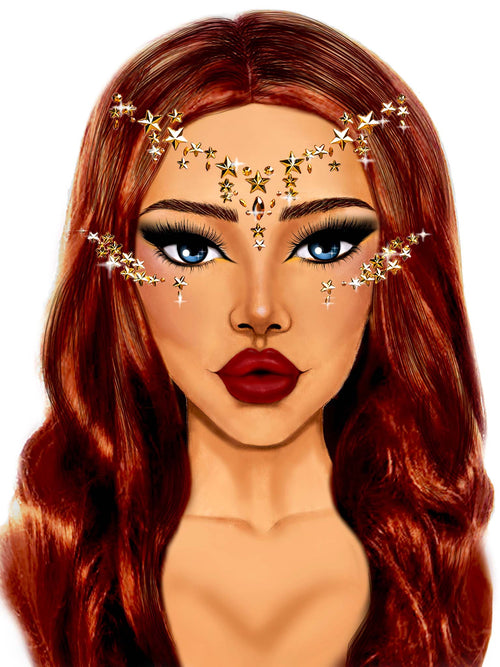 Gold Star Sign Face Jewels