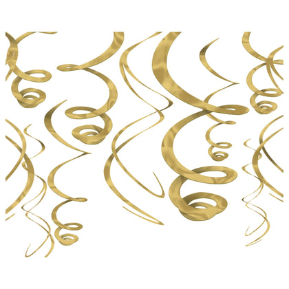 Plastic Swirl Decorations | Gold
