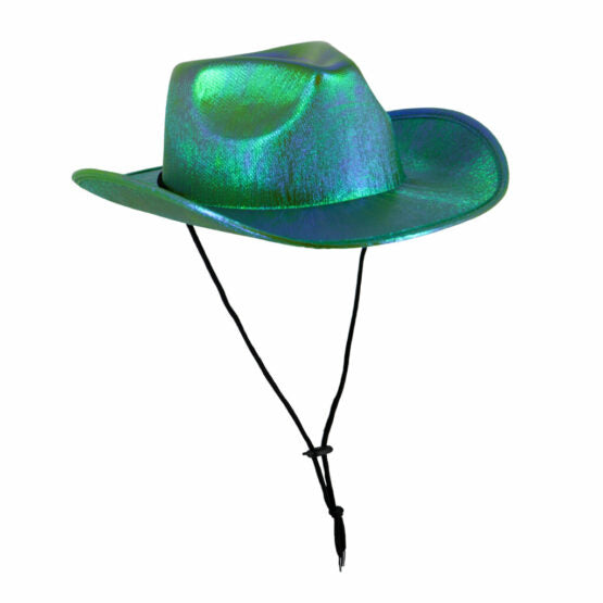 METALLIC COWBOY HAT WITH TIE-UP STRING | Green