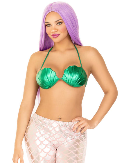 Hawaiin Sea Shell Seashell Bra Mermaid Luau Costume Bikini Top