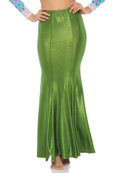 Shimmer Spandex Mermaid Skirt | Green