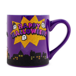 SANRIO HELLO KITTY "HAPPY HALLOWEEN" CERAMIC GLITTER MUG | HOLDS 14 OUNCES