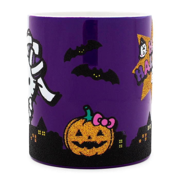 SANRIO HELLO KITTY "HAPPY HALLOWEEN" CERAMIC GLITTER MUG | HOLDS 14 OUNCES