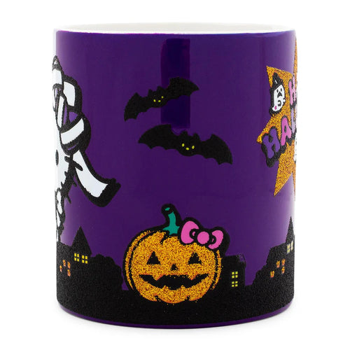 SANRIO HELLO KITTY "HAPPY HALLOWEEN" CERAMIC GLITTER MUG | HOLDS 14 OUNCES