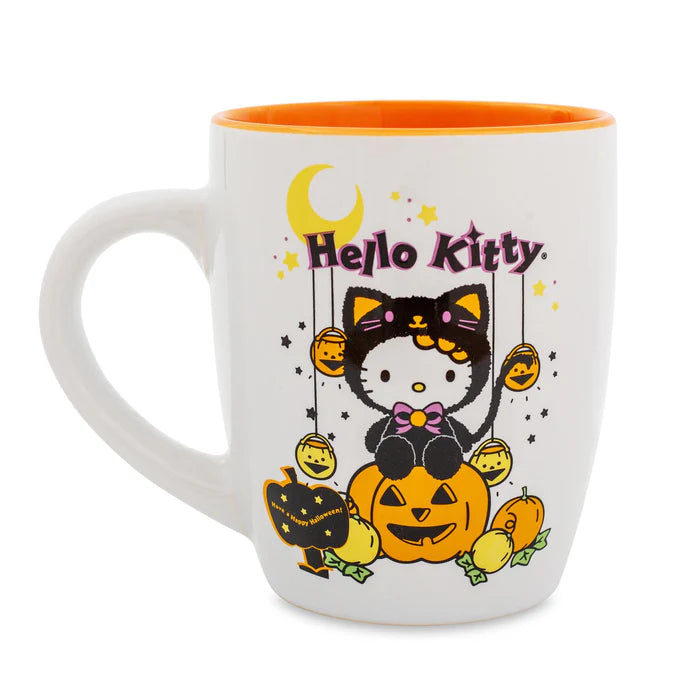 SANRIO HELLO KITTY PUMPKIN PATCH JUMBO CURVED CERAMIC LATTE MUG | HOLD 25 OUNCES