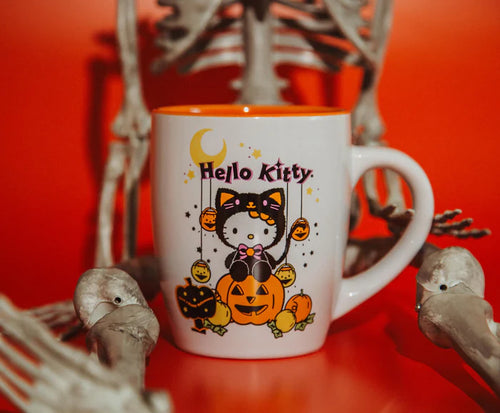 SANRIO HELLO KITTY PUMPKIN PATCH JUMBO CURVED CERAMIC LATTE MUG | HOLD 25 OUNCES
