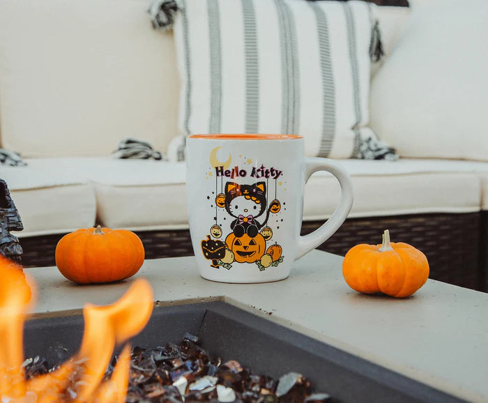 SANRIO HELLO KITTY PUMPKIN PATCH JUMBO CURVED CERAMIC LATTE MUG | HOLD 25 OUNCES