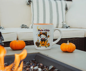 SANRIO HELLO KITTY PUMPKIN PATCH JUMBO CURVED CERAMIC LATTE MUG | HOLD 25 OUNCES