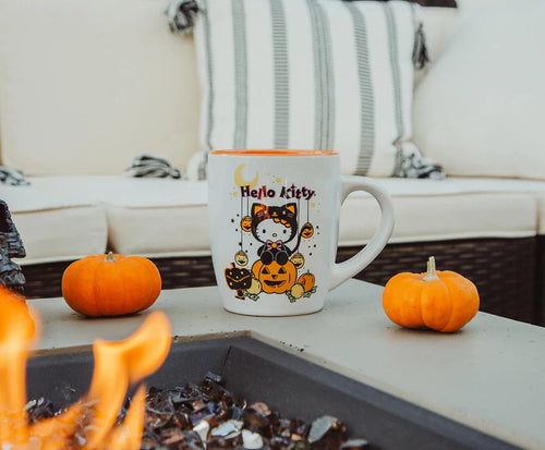 SANRIO HELLO KITTY PUMPKIN PATCH JUMBO CURVED CERAMIC LATTE MUG | HOLD 25 OUNCES