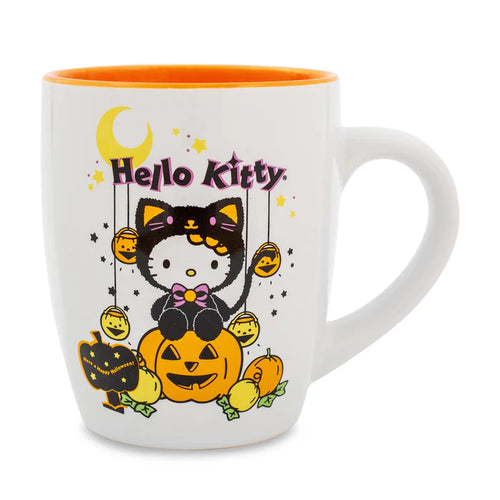 SANRIO HELLO KITTY PUMPKIN PATCH JUMBO CURVED CERAMIC LATTE MUG | HOLD 25 OUNCES