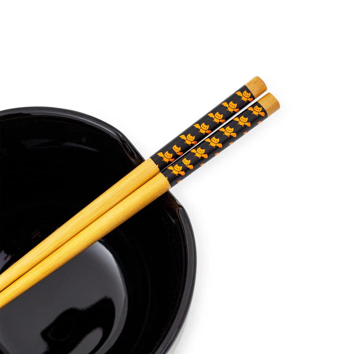 SANRIO HELLO KITTY PUMPKINS 20-OUNCE RAMEN BOWL AND CHOPSTICK SET