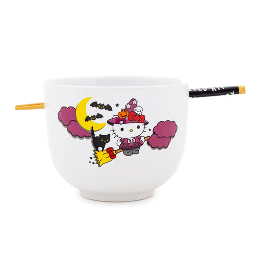 SANRIO HELLO KITTY WITCH 20-OUNCE CERAMIC RAMEN BOWL AND CHOPSTICK SET