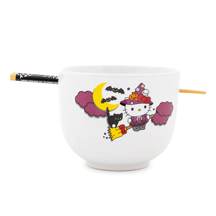 SANRIO HELLO KITTY WITCH 20-OUNCE CERAMIC RAMEN BOWL AND CHOPSTICK SET