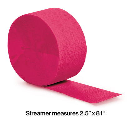 Hot Magenta Pink Crepe Streamer | 81ft