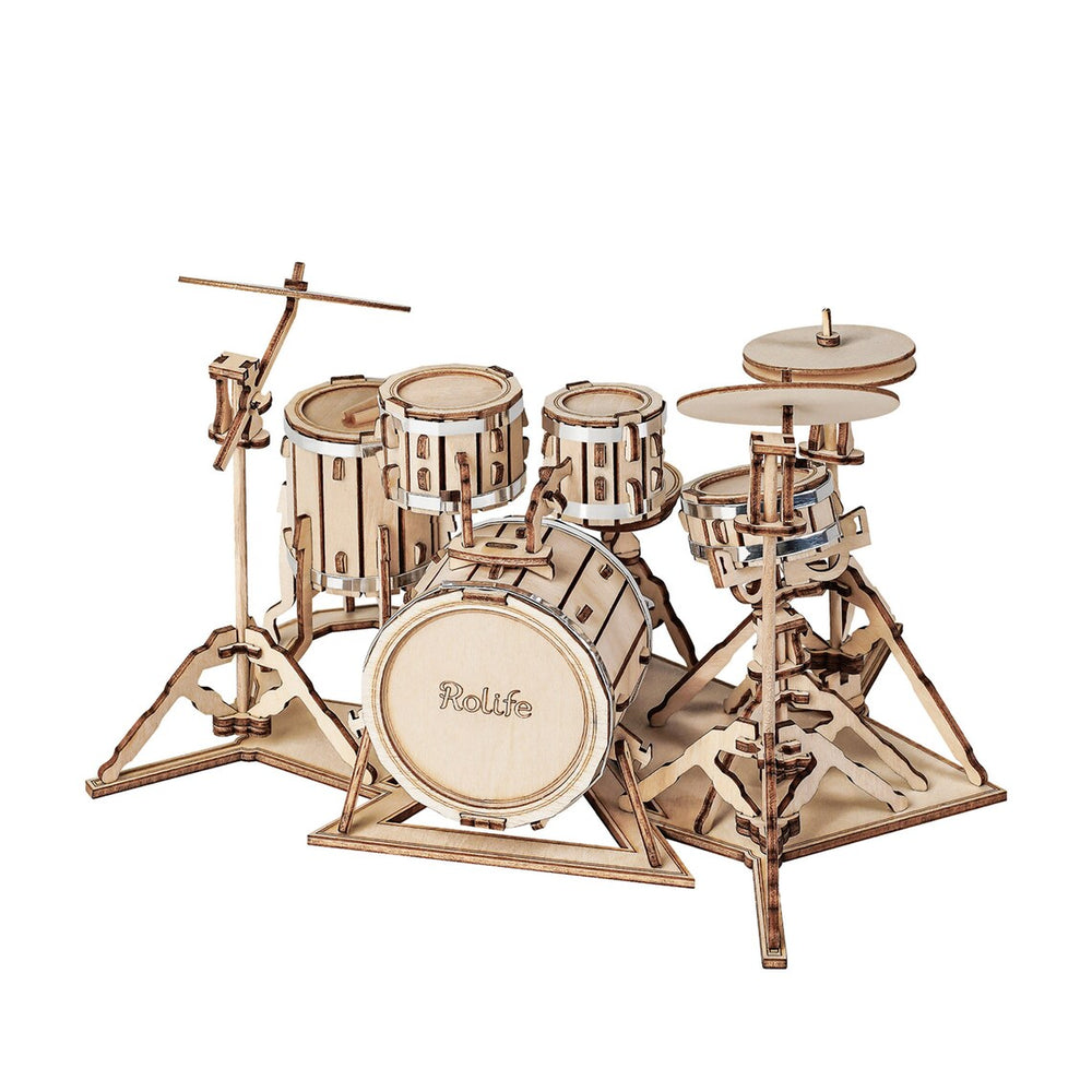 Drum Kit: 3D Laser Cut Wooden Puzzle Model