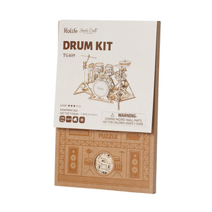 Drum Kit: 3D Laser Cut Wooden Puzzle Model