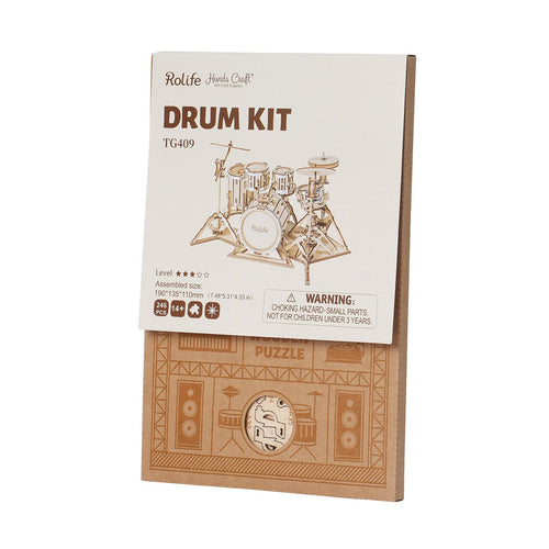 Drum Kit: 3D Laser Cut Wooden Puzzle Model