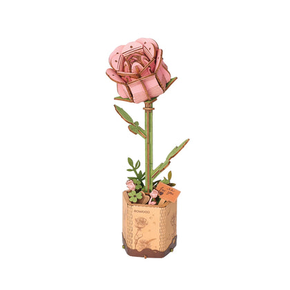 Modern Wooden Puzzle | Pink Rose