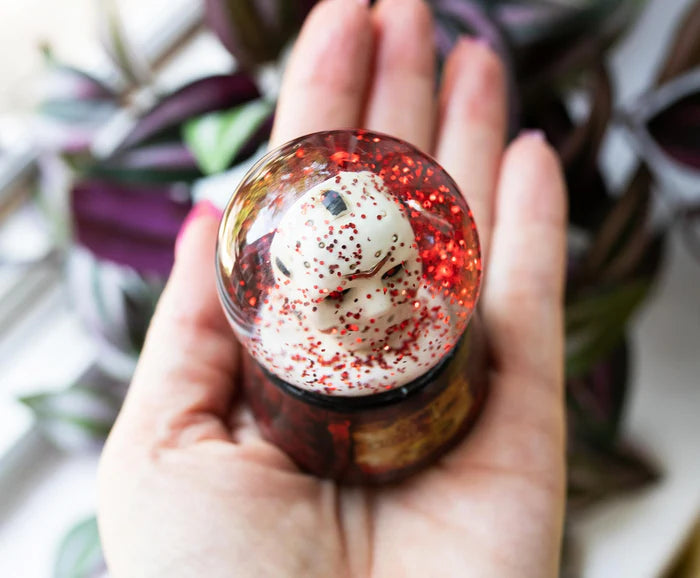 THANK GOODNESS IT'S FRIDAY  There is no place to hide when Jason Voorhees is on your trail. Now the masked slasher with an affinity for machetes can always keep a close eye on you. Evil rises again with this collectible mini snow globe that recalls the disturbing events that happen on Friday the 13th. The miniature hockey mask that sits inside the globe is painted with hardened wear and tear.  YOU'RE NOT EVEN SAFE IN SPACE