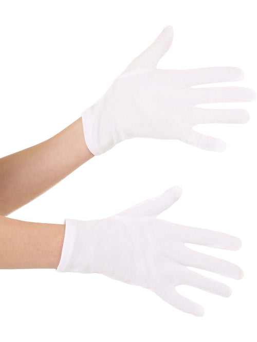 Adult's Short White Gloves