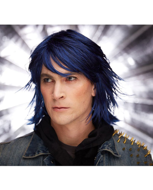 blue Layered flip look wig