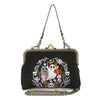 Purple Snake + Ghosts Wreath Kiss Lock Bag in Linen