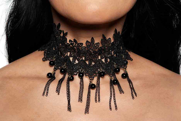 Lace flower clearance choker