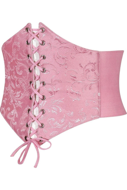 Lavish Lt Pink Brocade Corset Belt Cincher