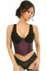 Lavish Plum Brocade Open Cup Waist Cincher