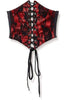 Lavish Red w/Black Lace Overlay Corset Belt Cincher