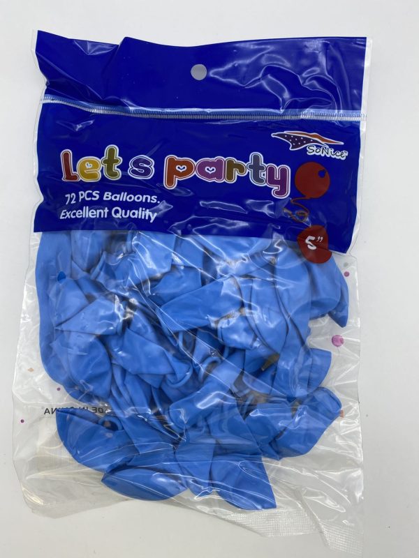 5" Latex Balloons 72pcs/bag | Light Blue