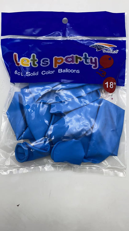 18″ Latex Balloons 6pcs/bag | Light Blue