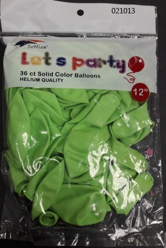 12" Latex Balloons 36pcs/bag | lime