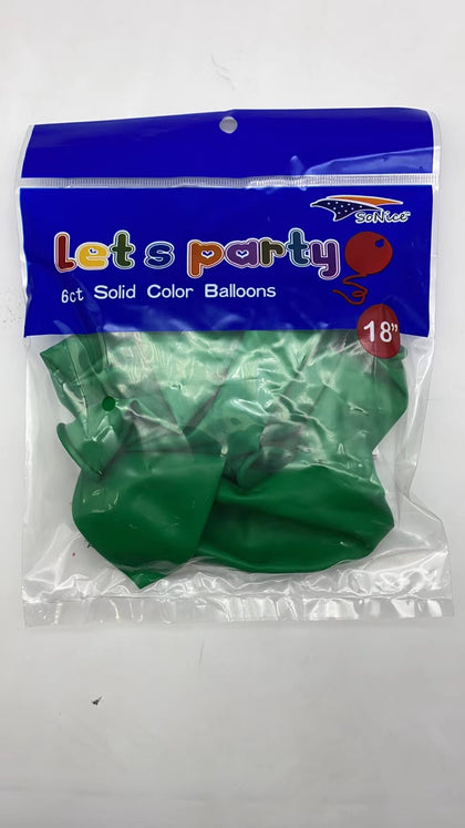 18″ Latex Balloons 6pcs/bag | Lime