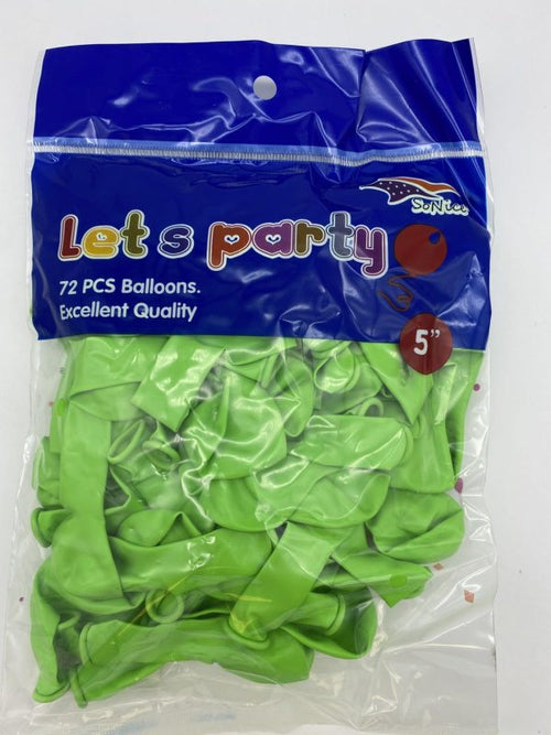 5" Latex Balloons 72pcs/bag | Lime